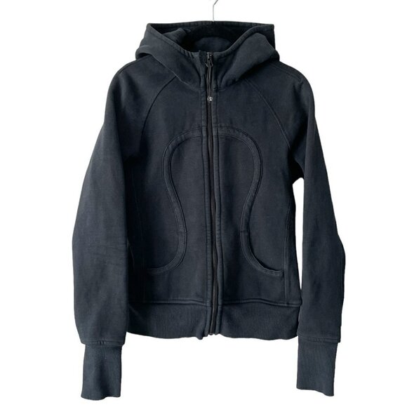 Lululemon Athletica Scuba Hoodie Full Zip Thumbhole Sleeve Casual Hooded Black 6 - Picture 1 of 9